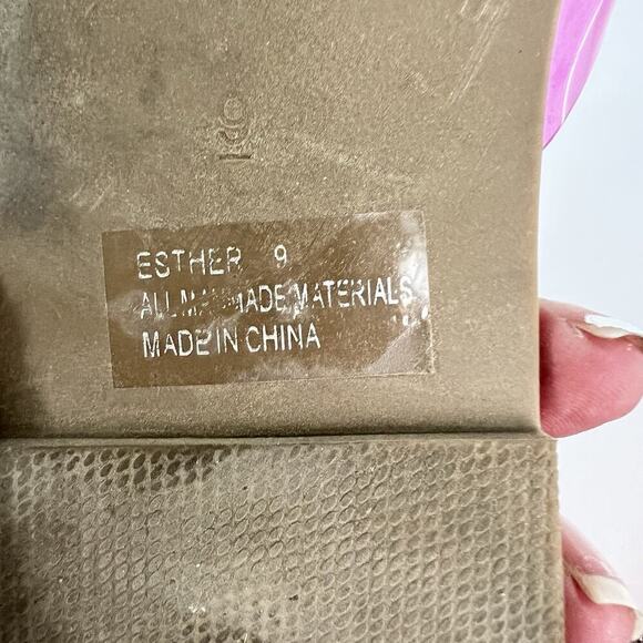 Flat Sandals Bow Rhinestones Size 9 Pink Sparkle Summer Beach Soul Princess - Picture 8 of 8